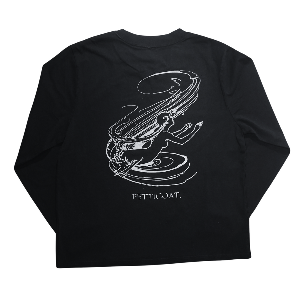 Submerged L/S T-shirt - Faded Black & Reflective Print